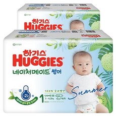 하기스 2024 네이처메이드 썸머 밴드형 기저귀 남여공용 3~4.5kg, 1단계, 124매