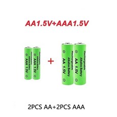 충전식 배터리 컴퓨터 시계 라디오 비디오 게임 디지털 카메라용 충전기 AA AAA배터리 1.5V AA9800mAh AAA8800mAh, 2개