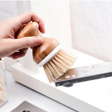 키친 우드 브러쉬 무쇠팬세척솔, 1개, 핸들브러쉬