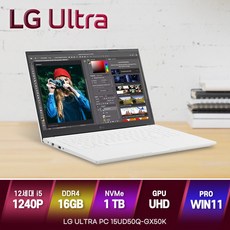 [가방/마우스 증정] LG 울트라PC 15UD50Q 2023년형 신모델 대체출고 13세대 인텔 i5 윈도우11, GX56K, WIN11 Pro, 16GB, 1TB, 코어i5, 화이트