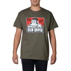 벤 데이비스 빈티지 로고 티셔츠 올리브, S, Olive