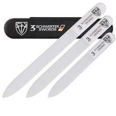 763373 3 Swords Germany - 여성 및 여아용 브랜드 품질 투명 양면 유리 네일 파일 천연 가짜 젤 인공 아크릴 손톱 포함. 여행용 버퍼 튜브 케이스 (313), Glass File Set (3 Pcs.)