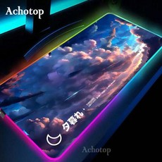 컴퓨터마우스 블루 클라우드 게임용 RGB 마우스 패드 대형 게이머 매트 러그 LED 백라이트 데스크 게임 액세서리 XXL 100x50cm