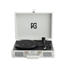 오르골초점 10대친구생일선물 미니 비닐 레코드 플레이어 박스 레트로 축음기 LP 빈티지 음악 블루투스 스피커 선물, 클리어 워터 블루 [블루투스 포함