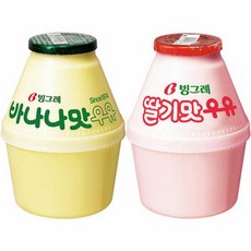 빙그레 단지우유 바나나맛 6개 +딸기맛 6개, 2세트, 240ml