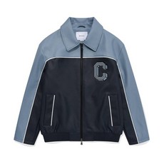 COVERNAT C 로고 레이싱 레더자켓 네이비 108826