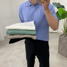 스트릿제이 카라 트임 니트 반팔