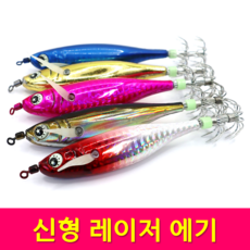 MEN피싱 NEW 문어 레이저에기 12발 M2바늘 래틀 실리콘 날개 별 EYES, MF(핑크)-신형레이저, 1개, 10g