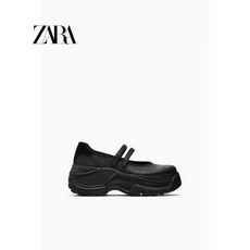 자라여성화 2024 가을겨울 블랙 키높이 캐주얼화 메리제인 스니커즈 발레 슈즈