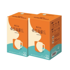 동서 맥심 슈프림골드 커피 50T X 2개(100T) 일회용 믹스커피 라떼크림, 13.5g, 50개입, 2개