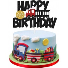 Train Happy Birthday Cake Train Topper Trained Birthday Party Cake 장식 2번째 1번째 키즈 베이비 샤워 빈티지 트레인 핫, 단일옵션