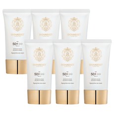 스킨에셋 슈퍼 프라임 선크림 50mlx6개 (SPF50+) PA++++ 끈적이지 않는 썬크림, 단품