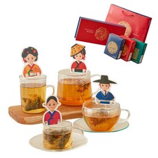 꽃길걷다 신정 새해 설날 추석 명절 외국인 선물 한국기념품 한복 전통굿즈 티백 답례품, 12개, 3종(히비스커스,민트,홍차)