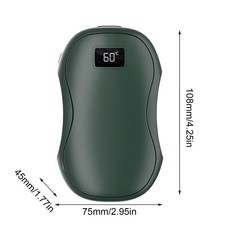 디지털 디스플레이가 있는 마그네틱 핸드 워머 2 in 1 포켓 히터 3 열 양면 가열 분할, Green