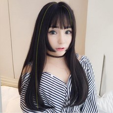 별도표기 [해외]여자 패션 히메컷 스타일 프로롱 가발, 초콜릿브라운, 개수