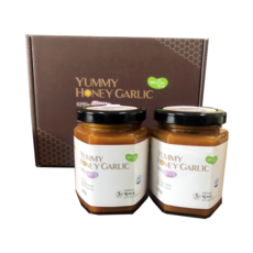 100% 제주산 꿀과 마늘 떠먹는 꿀마농 220g 2개입 세트구성 꿀마늘청 선물세트, 2통, 0.22L