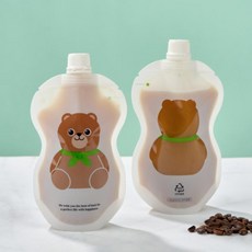 띵파우치 지퍼 투명 스파우트파우치 일회용 음료 주스팩 50매 150ml 200ml 300ml - 이유식파우치