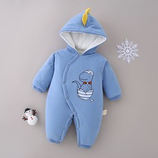 겨울 가을 계절 외출 유니폼 두꺼운 웰론 보온 겹 면 신생아다 옷 한벌