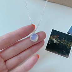 오팔물방울핑크목걸이귀걸이