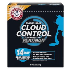 Arm & Hammer Cloud Control 플래티넘 멀티 캣 클럼핑 고양이 모래 저자극성 가벼운 향 14일 동안 냄새 제어 12.5kg(28파운드) 온라인 독점 포뮬러, Arm & Hammer Cloud Control 플래티, 1개