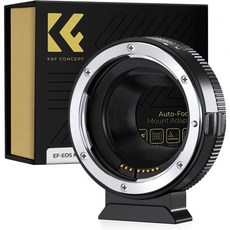 K&F Concept EF to EOSM 어댑터 Canon EF-S 렌즈 및 Canon EOSM 마운트 카메라용 자동 초점 렌즈 마운트 어댑터, EF-EOS M, 1개