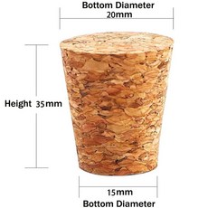10 마개 유리 홈 개 5 테이퍼 코르크 뚜껑 와인 예술 공예 병 개 브루 원추형, 20x15x35mm 10pcs, 10개
