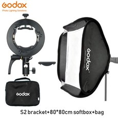 Godox S2 Bowens 마운트 플래시 S형 홀더 브래킷 Godox V1 V860II AD200 AD400PRO TT600 스피드라이트 플래시 Snoot Softbox, 03 S2 80cm softbox, 1개