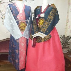 [한복대여] 화려한오후 진수박 전통당의 앵두 치마 쥐보라 쾌자 커플한복 한복 세트