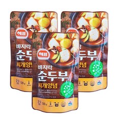 해표 바지락 순두부 맛집 찌개양념 120g 3팩, 단품, 단품