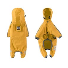 강아지우비 방수 강아지 용품 의류 비옷 재킷 고양이 애완 동물 후드 옷 비오는날 야외, YELLOW, S