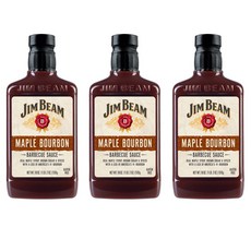 Jim Beam Maple Bourbon Barbecue Sauce BBQ 미국 짐빔 메이플 버번 바비큐 고기 소스 510g 3병, 3개