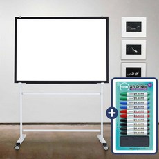 자석 화이트보드 스탠드 + 칼라 마카콤비 세트, 블랙우드