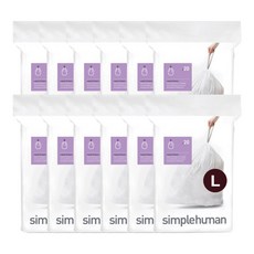 심플휴먼 코드L 쓰레기 봉투 18L 화이트 20매입 x 12팩 240매, 12개