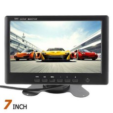 7 인치 TFT LCD 디스플레이 HD 컬러 자동차 후면보기 모니터 2 채널 자동차, 상세내용참조