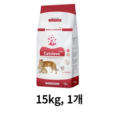  캣츠러브 전연령 오리 닭고기 고양이 건식사료, 15kg, 1개 