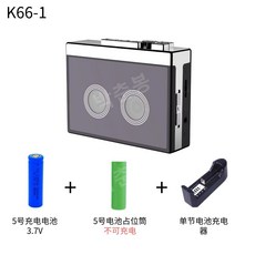 블루투스 테이프 기계 테이프 플레이어 레트로, 블랙 K66-1+ 배터리 패키지 표준, C.블랙 K66+배터리 패키지
