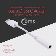 C 오디오 케이블 1M White 국내폰 사용불가 (WD89633)