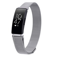 [이굿샵] Fitbit Inspire 핏빗 인스파이어 호환 밀레니즈 루프 밴드 프리미엄 스테인리스 메쉬, 블랙, 1개