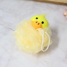 레이창고 캐릭터 샤워볼 노랑오리 목욕타올 샤워타올 거품망, 1