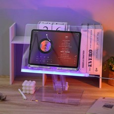 조명 아크릴 독서대 태블릿 거치대 투명 휴대폰 거치, 1개, (블루라이트 투명) 태블릿 스탠드