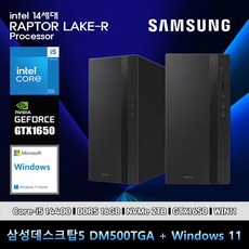 삼성데스크탑5 14세대 i5 컴퓨터 DM500TGA-Ai5ABV-GTX1650+WIN11(i5-14400/16GB/SSD2TB/GTX1650/WIN11), 16GB