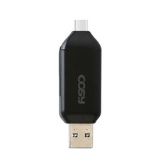 코시 타입C 베이직 USB3.0 OTG 카드리더기 CR2013C, 블랙, 1개