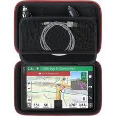 Garmin d ēzl OTR1000 ēzl™ OTR1010 RV 1095 1090 10인치 GPS 트럭 내비게이터 시스템용 하드 트래블 케이스 차량 전원 케이블 USB 케이블, Black, 1개