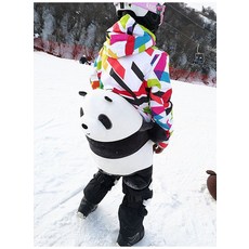 겨울 스노우보드 스키 남자 여자 엉덩이 보호대 보호장비 파워텍터, E.아기 팬더 힙 보호대 + L + 2XL