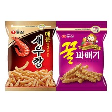 농심 꿀꽈배기 285g(1봉) + 매운 새우깡 400g(1봉) 지퍼 대용량, 1세트