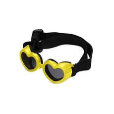 숑숑펫 애견 UV차단 바이크 눈보호 하트 끈조절 고글, 옐로우, 1개