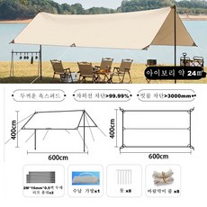 아웃도어 특대형 캠핑 그늘막 타프 텐트 카페 천막 + 설치도구세, A