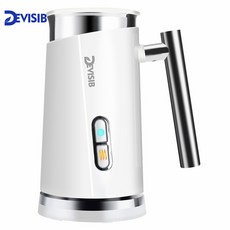 Devisib 자동 우유 frother 우유 기선 전기 카푸치노 뜨거운/차가운 커피 스테인레스 스틸 ce/gs 220 v 3 년 보증, 1개, 블랙