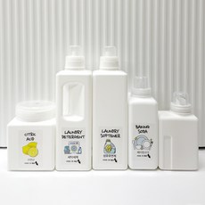 [KT알파쇼핑]가루 액체 세제 드럼용 일반용 세탁 세제통 리필 소분 용기 600ml, S, 과탄산소다라벨