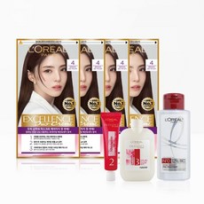 엑셀랑스 듀오 크림 염색약 4개 + 엑셀랑스 키트 + 본드리페어 프리트리트먼트 100ml 증정, 6.35호 코퍼라이트브라운X4개